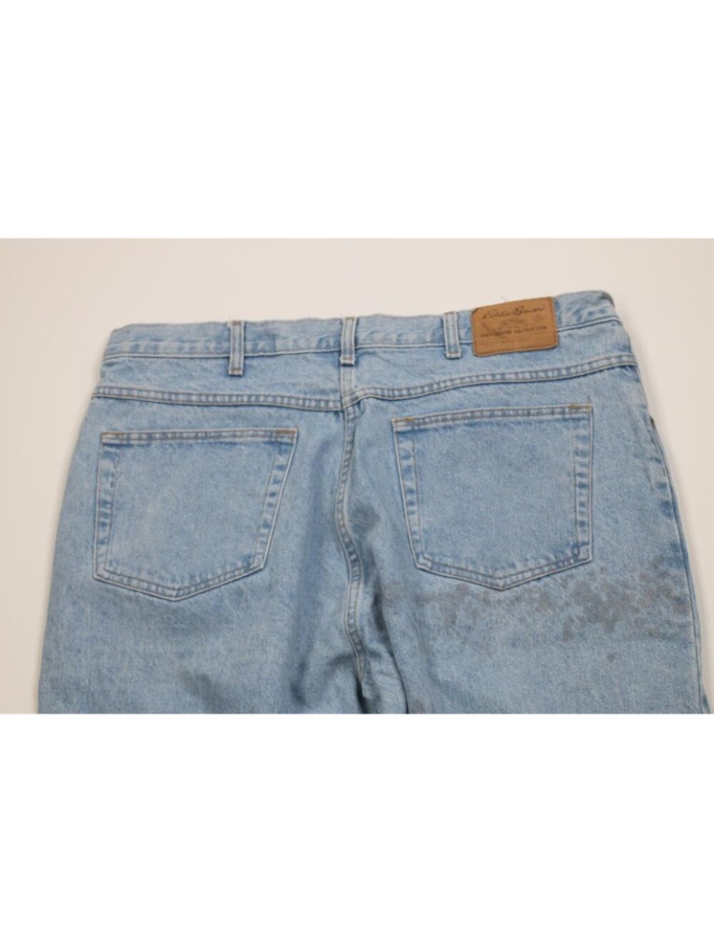 Vintage 90s Eddie Bauer Mens 40x30 Distressed Baggy Fit Tapered Leg Jeans Blue - Picture 10 of 14